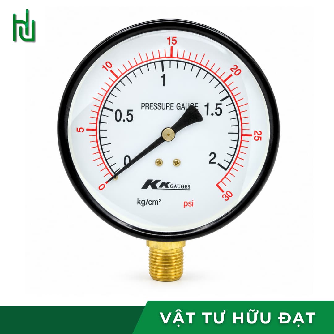 Mặt số đồng hồ áp suất hơi 100mm chia vạch kg/cm² và psi