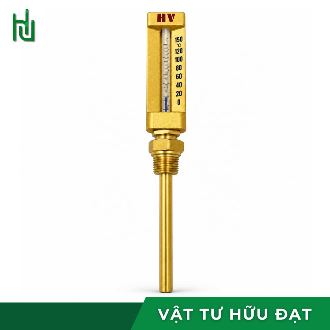 Nhiệt kế thuỷ ngân HV chân đứng, que đo thẳng dài 100mm