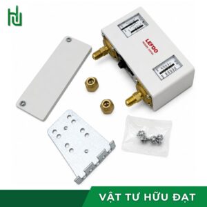 Rơ le áp suất đôi Lefoo LF5832 kèm pat bắt, nắp che và ốc vít, hai cổng ren đồng