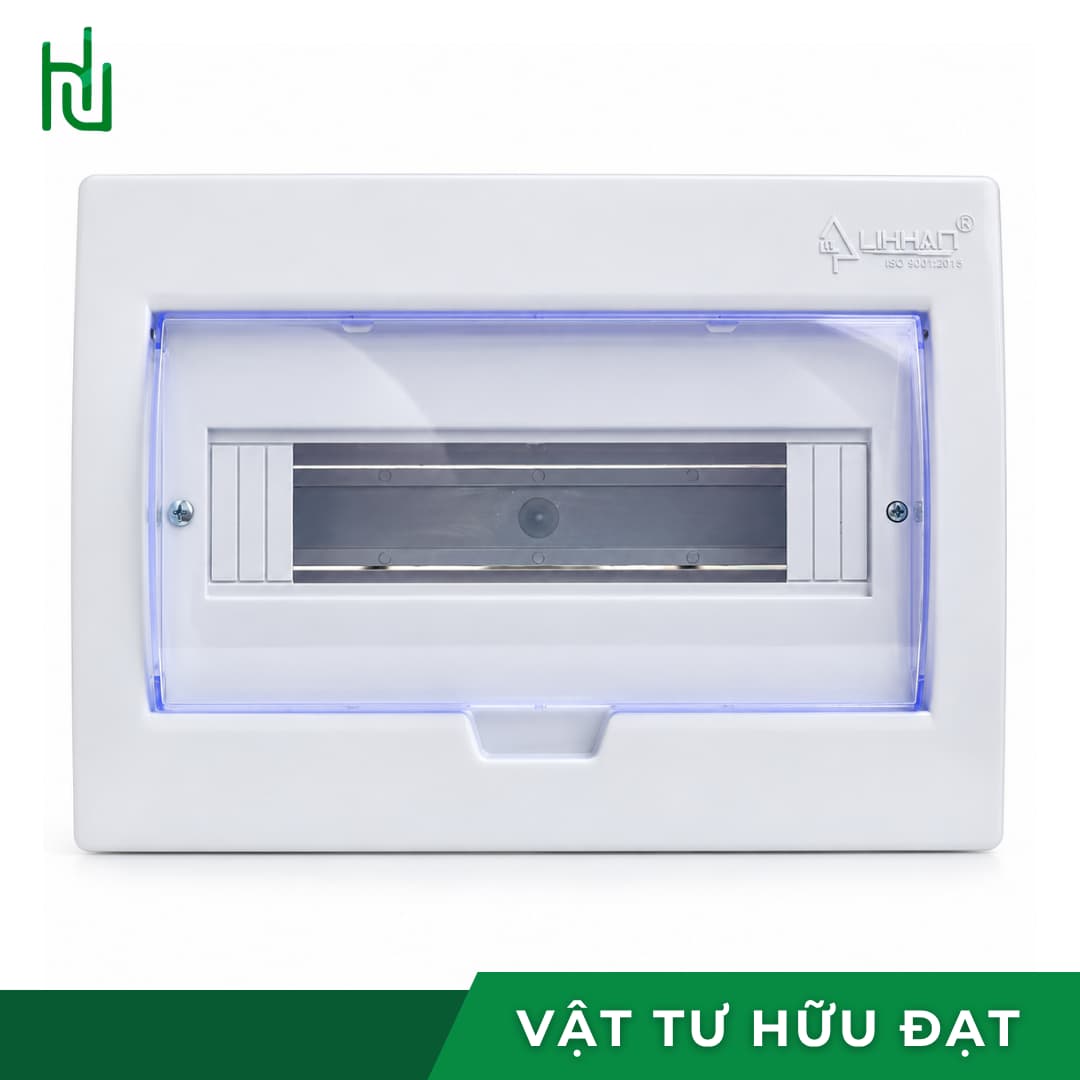 Tủ điện âm tường 9-12 module TĐAT 12F nắp nhựa PC trong suốt