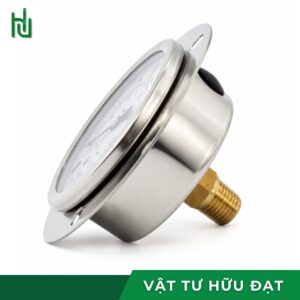 Chân ren đồng 13mm ở mặt lưng đồng hồ áp suất dầu HV mặt 63
