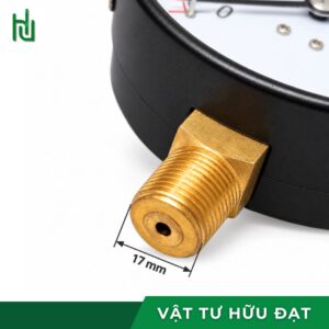 Chân ren đồng 17mm 3/8 inch PT của đồng hồ áp suất mặt 100