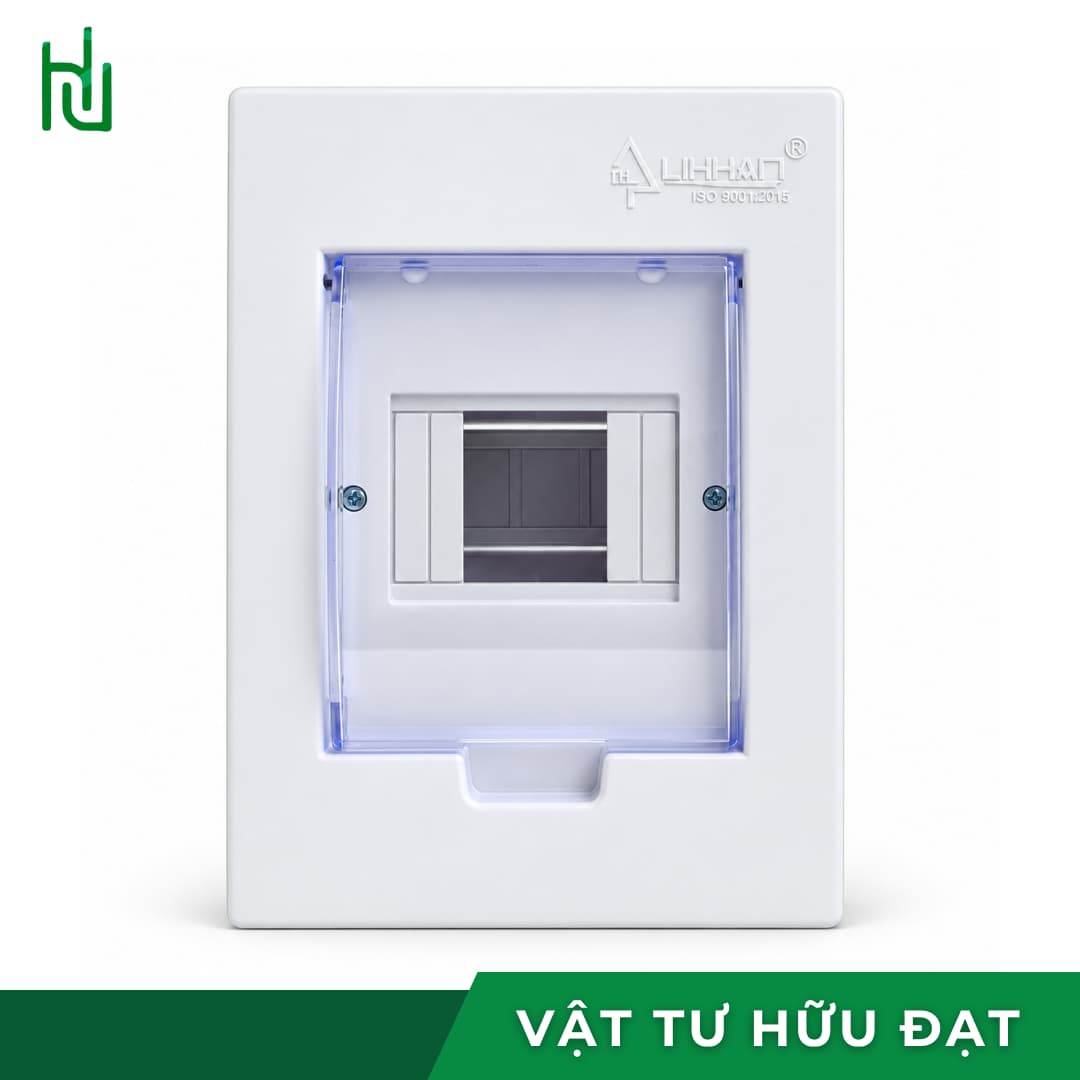 Tủ điện âm tường 2-4 module TĐAT 4F nắp nhựa PC trong suốt