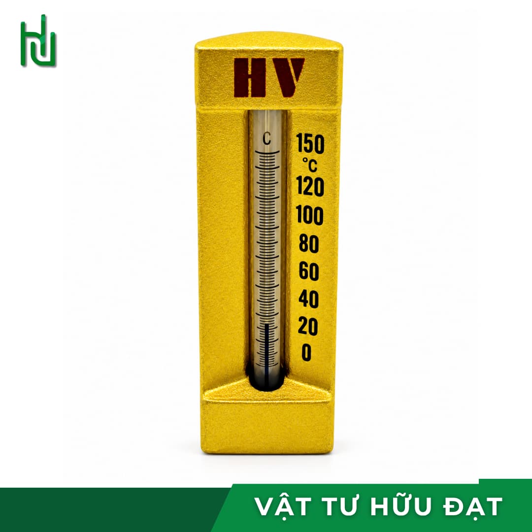 nhiệt kế thuỷ ngân công nghiệp HV chân sau thân nhôm 110mm que đo 100mm