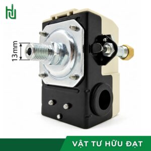 Mặt trong rơ le áp suất Lefoo: tiếp điểm và vít chỉnh áp cắt