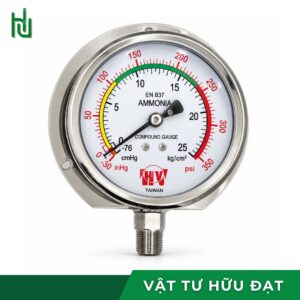 Đồng hồ đo áp suất NH3 mặt 100 inox 304 cho hệ lạnh amoniac