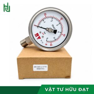 Đồng hồ đo áp suất HV mặt 100 chân inox 304 cho hoá chất và xăng dầu