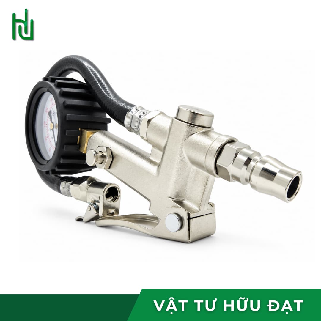 Đầu bơm hợp kim và vòi cao su chống sốc của tay bơm lốp cần dài