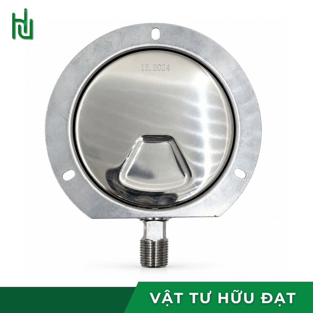 Mặt số đồng hồ áp suất NH3 100mm có dầu glycerin, thang 25 kgf/cm²