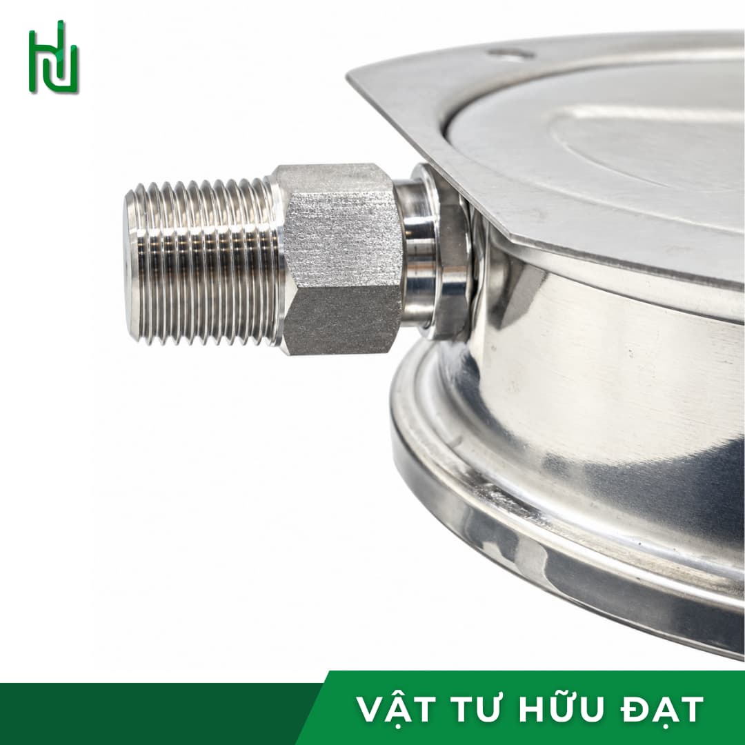 Chân ren inox 316 của đồng hồ đo áp suất NH3, ren 17mm 3/8 inch PT