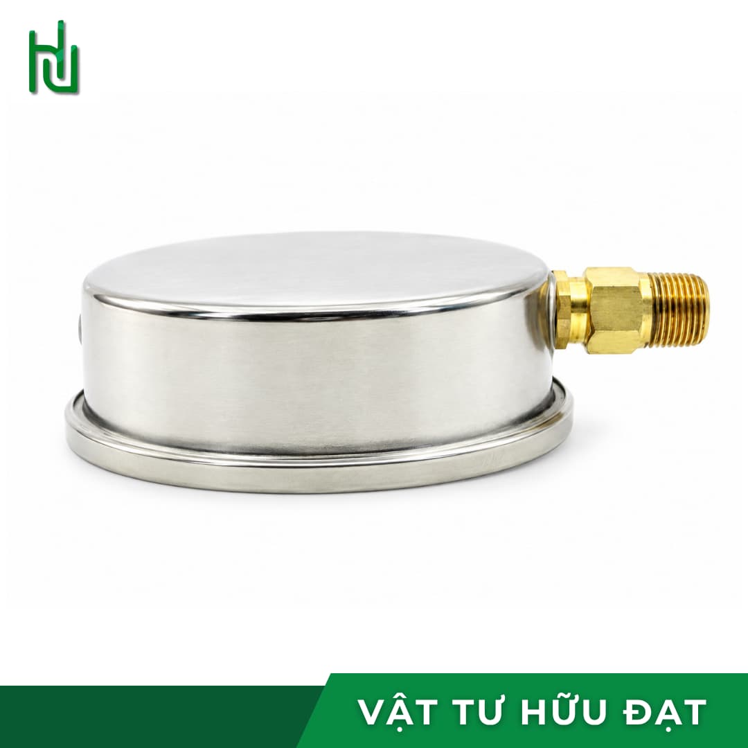 Chân ren đồng 17mm 3/8 inch PT của đồng hồ áp suất dầu HV mặt 100