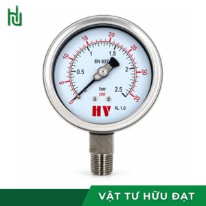 Mặt số đồng hồ áp suất HV 100mm chia vạch bar, cấp chính xác 1.6%