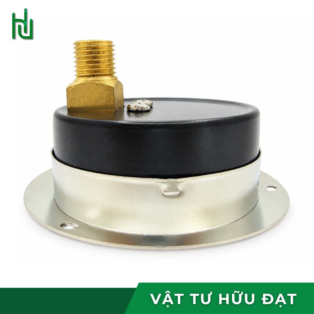 Vành bắt vít và chân ren đồng thau của đồng hồ áp suất mặt 63 chân sau