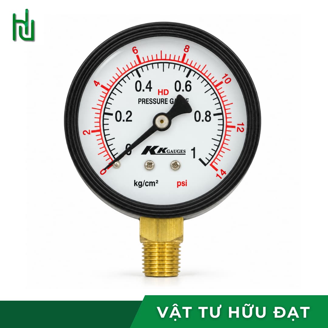 Chân đứng ren 13 mm của đồng hồ đo áp suất, vặn thẳng lên đường ống