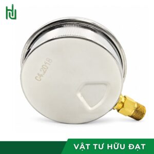 Đồng hồ áp suất dầu HV mặt 100 nhìn nghiêng, nút silicon thay dầu phía sau