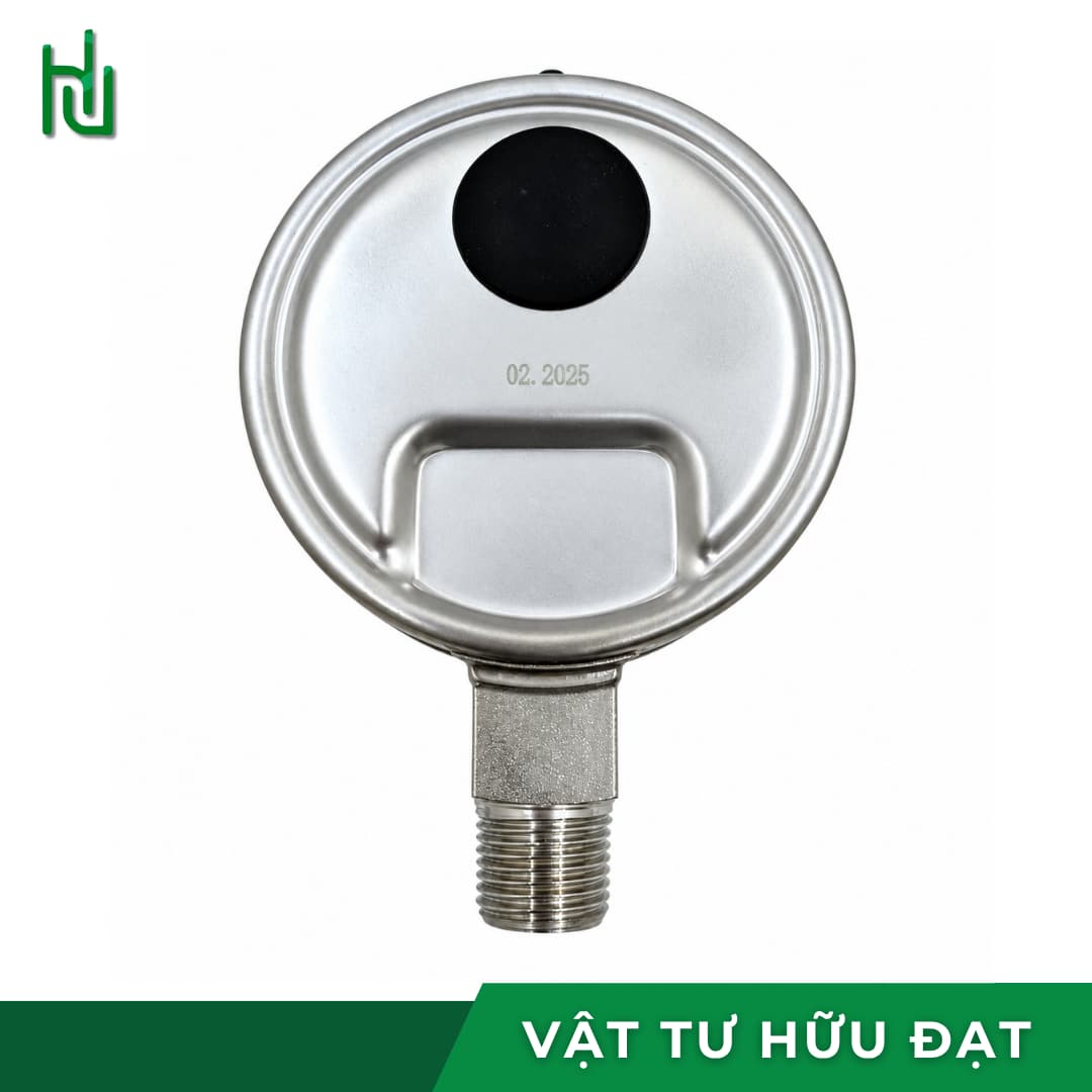 Chân ren inox 316 của đồng hồ đo áp suất HV mặt 100, ren 21mm 1/2 inch PT