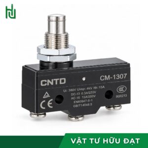 Công tắc hành trình CNTD CM-1307 pít-tông nhấn gắn panel, thân nhựa đen