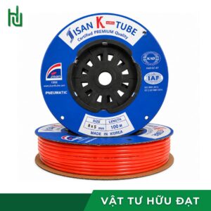 Dây hơi PU Jisan màu cam nổi bật, dễ thấy trên dây chuyền sản xuất
