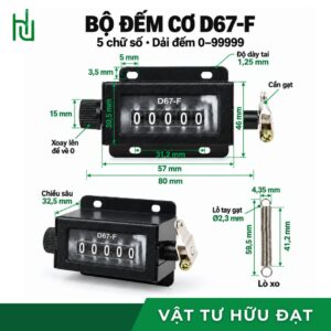 Cần kéo và lò xo hồi vị của bộ đếm cơ khí BERM D67-F
